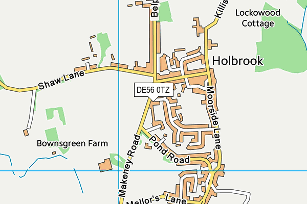 DE56 0TZ map - OS VectorMap District (Ordnance Survey)