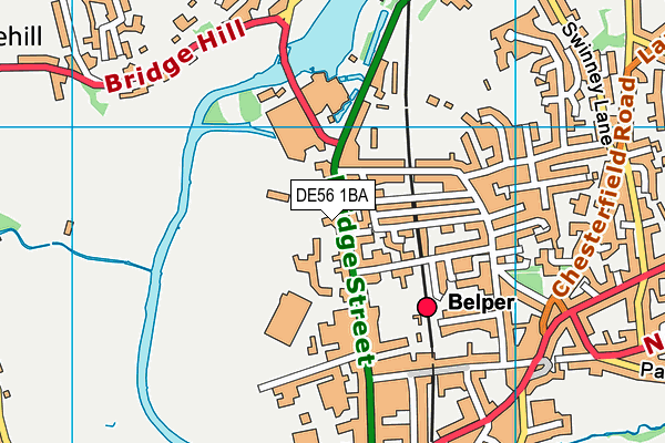 Belper Town Fc (Raygar Stadium) map (DE56 1BA) - OS VectorMap District (Ordnance Survey)