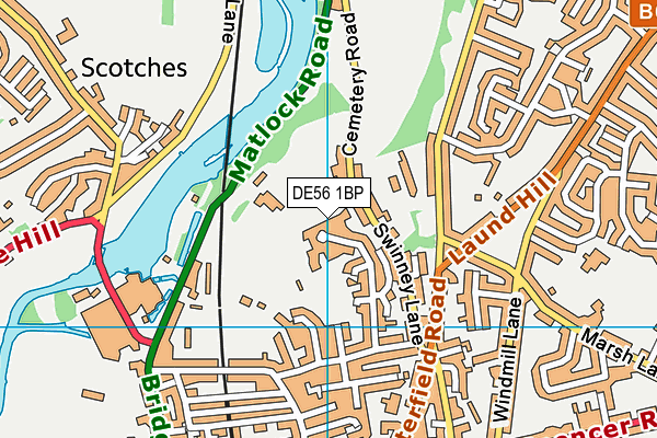 DE56 1BP map - OS VectorMap District (Ordnance Survey)