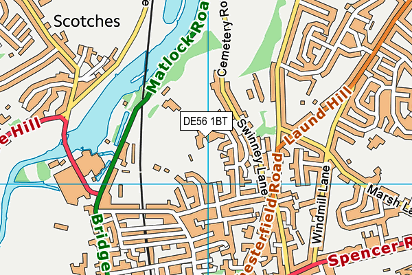DE56 1BT map - OS VectorMap District (Ordnance Survey)