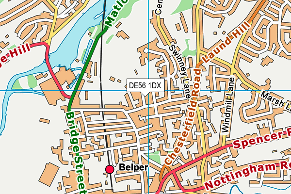 DE56 1DX map - OS VectorMap District (Ordnance Survey)
