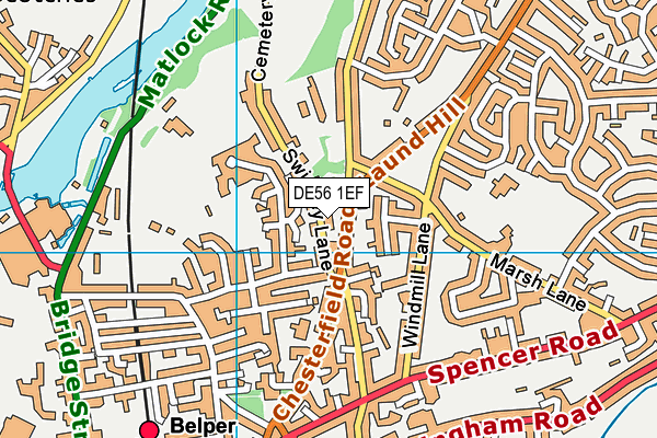 DE56 1EF map - OS VectorMap District (Ordnance Survey)