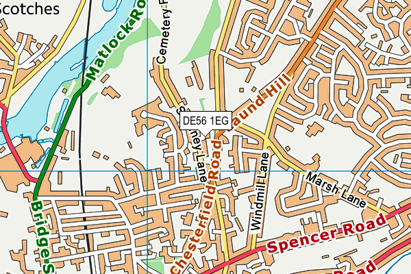 DE56 1EG map - OS VectorMap District (Ordnance Survey)