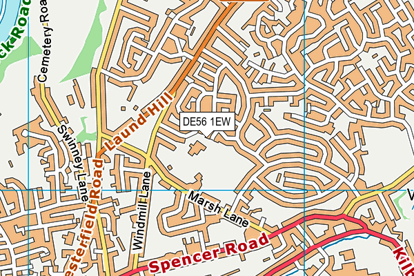 DE56 1EW map - OS VectorMap District (Ordnance Survey)