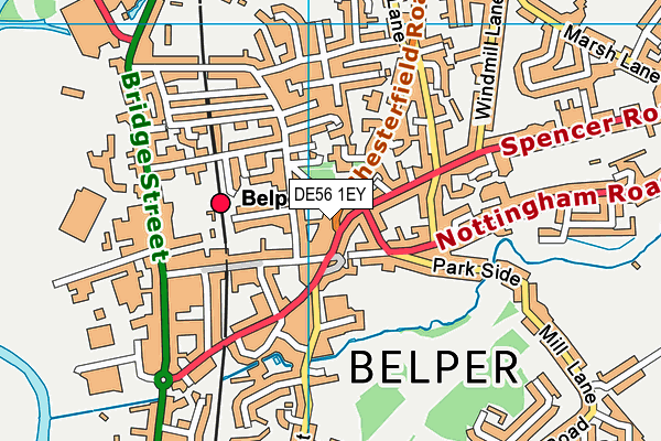 Map of MEADOWBANK MANAGEMENT COMPANY BELPER LIMITED at district scale