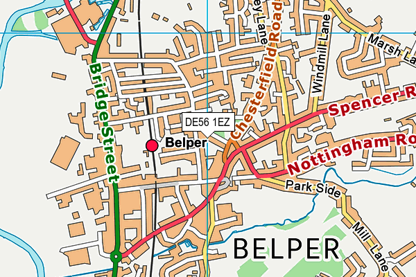 DE56 1EZ map - OS VectorMap District (Ordnance Survey)