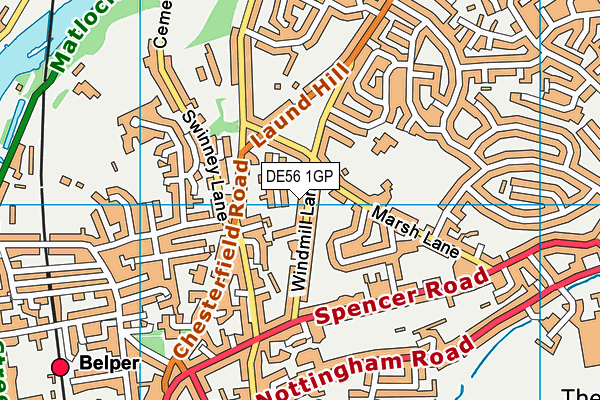 DE56 1GP map - OS VectorMap District (Ordnance Survey)