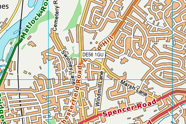 DE56 1GU map - OS VectorMap District (Ordnance Survey)
