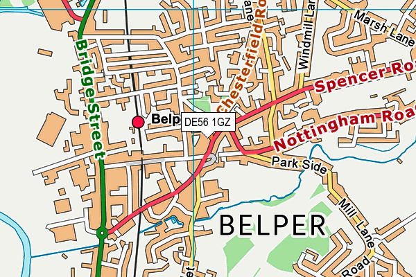 DE56 1GZ map - OS VectorMap District (Ordnance Survey)