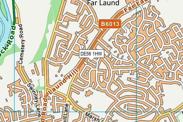 DE56 1HW map - OS VectorMap District (Ordnance Survey)