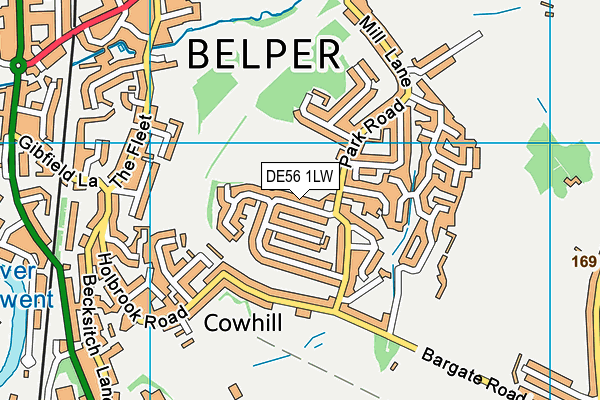 DE56 1LW map - OS VectorMap District (Ordnance Survey)