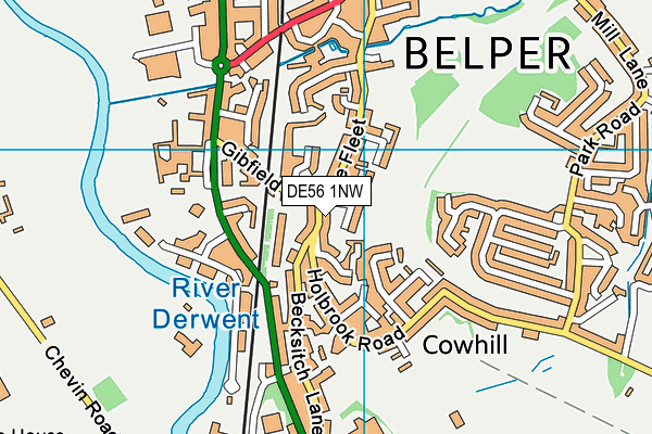 DE56 1NW map - OS VectorMap District (Ordnance Survey)