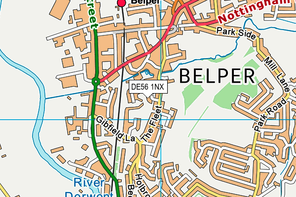 DE56 1NX map - OS VectorMap District (Ordnance Survey)