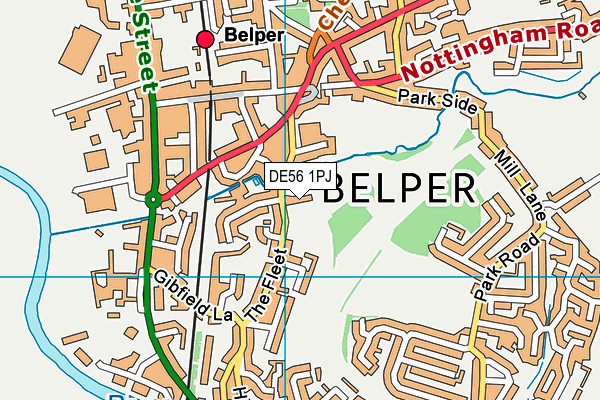 DE56 1PJ map - OS VectorMap District (Ordnance Survey)