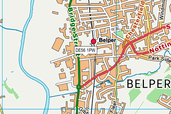 Map of BELPER FOOD AND WINE LTD at district scale