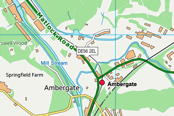 Ambergate Sports & Social Club (Closed) map (DE56 2EL) - OS VectorMap District (Ordnance Survey)