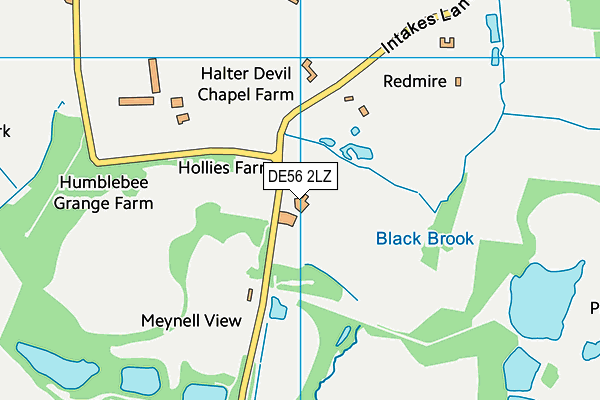 DE56 2LZ map - OS VectorMap District (Ordnance Survey)
