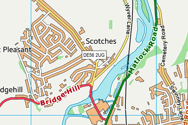 DE56 2UG map - OS VectorMap District (Ordnance Survey)