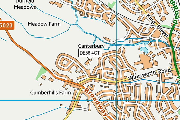 Ecclesbourne School Grass Pitches map (DE56 4GT) - OS VectorMap District (Ordnance Survey)