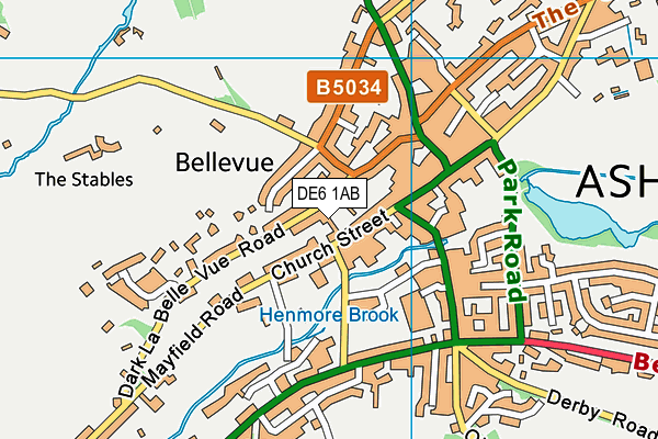 DE6 1AB map - OS VectorMap District (Ordnance Survey)