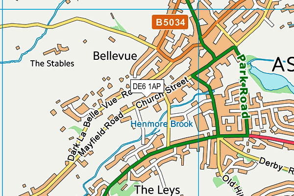 DE6 1AP map - OS VectorMap District (Ordnance Survey)