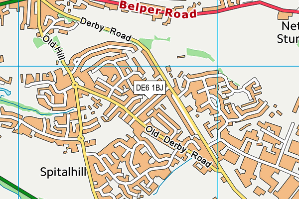 DE6 1BJ map - OS VectorMap District (Ordnance Survey)