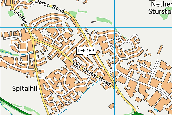 DE6 1BP map - OS VectorMap District (Ordnance Survey)