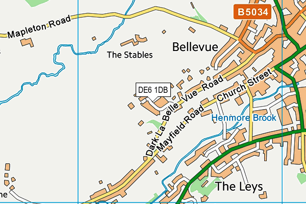 DE6 1DB map - OS VectorMap District (Ordnance Survey)
