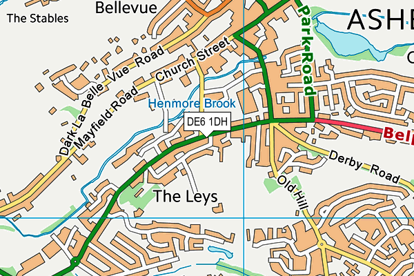 DE6 1DH map - OS VectorMap District (Ordnance Survey)