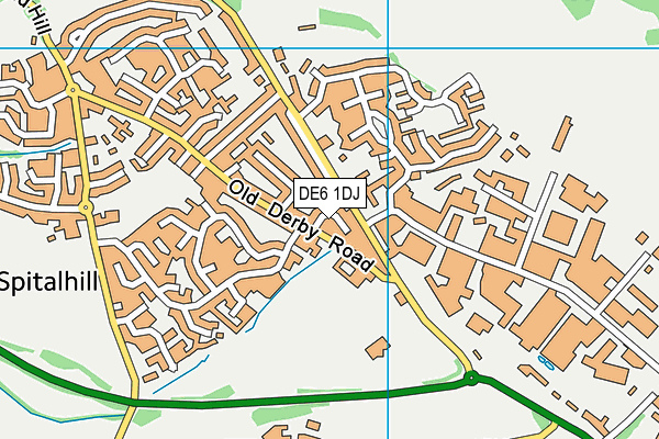 DE6 1DJ map - OS VectorMap District (Ordnance Survey)