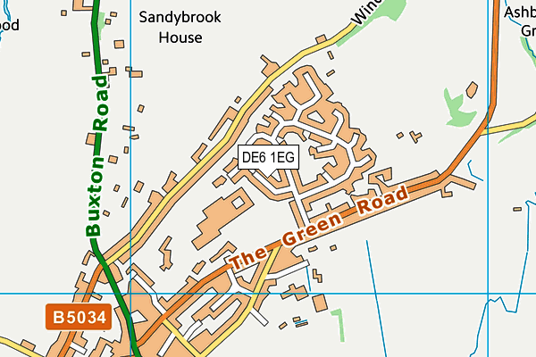 DE6 1EG map - OS VectorMap District (Ordnance Survey)
