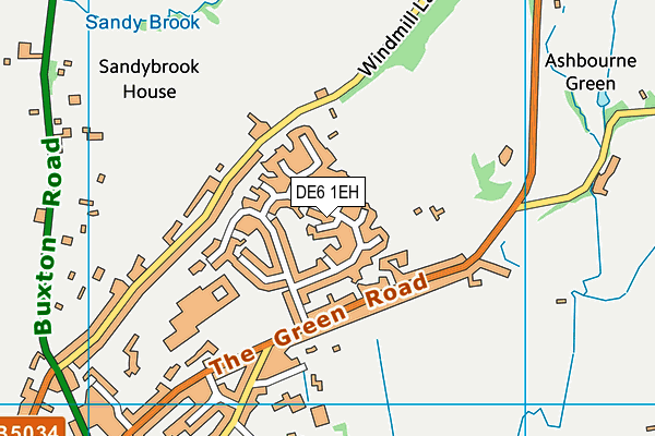 DE6 1EH map - OS VectorMap District (Ordnance Survey)
