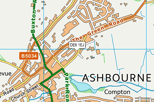 Ashbourne Recreation Ground map (DE6 1EJ) - OS VectorMap District (Ordnance Survey)