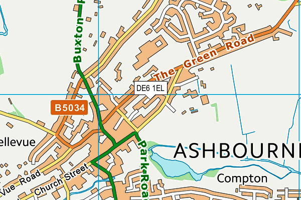 DE6 1EL map - OS VectorMap District (Ordnance Survey)