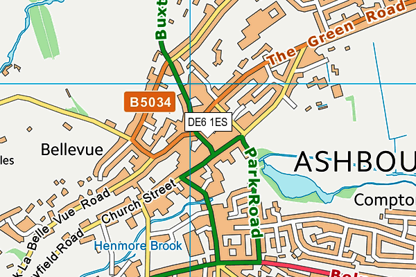 DE6 1ES map - OS VectorMap District (Ordnance Survey)