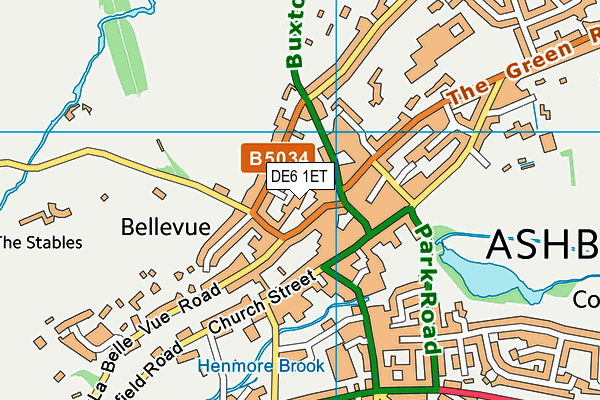 DE6 1ET map - OS VectorMap District (Ordnance Survey)
