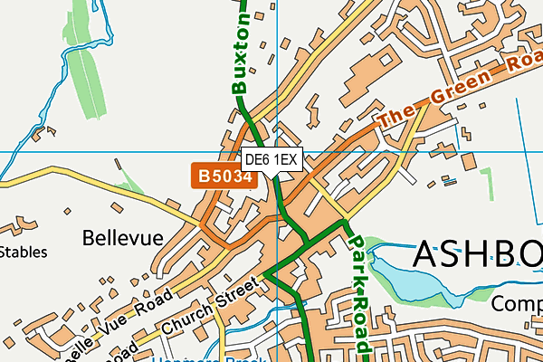 DE6 1EX map - OS VectorMap District (Ordnance Survey)
