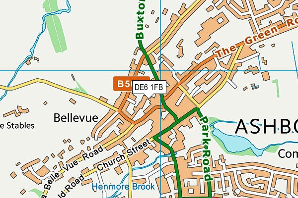 DE6 1FB map - OS VectorMap District (Ordnance Survey)