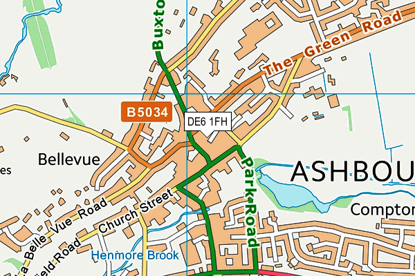 DE6 1FH map - OS VectorMap District (Ordnance Survey)