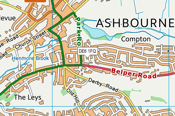 DE6 1FQ map - OS VectorMap District (Ordnance Survey)