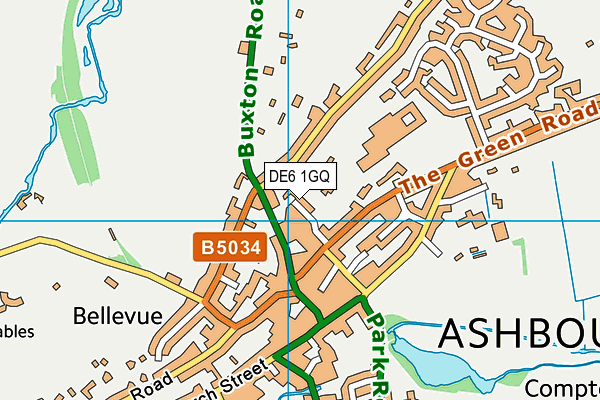 DE6 1GQ map - OS VectorMap District (Ordnance Survey)