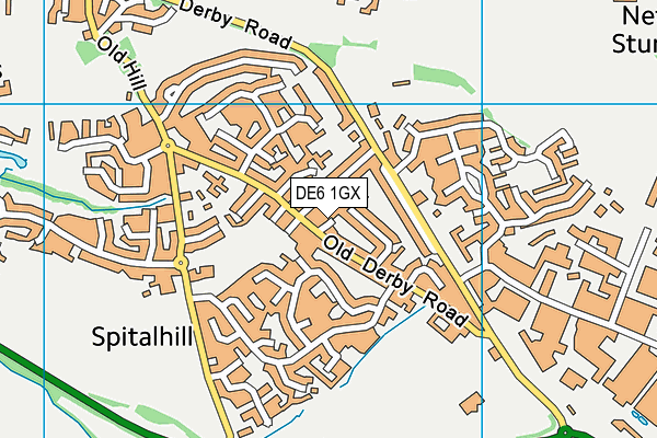 DE6 1GX map - OS VectorMap District (Ordnance Survey)