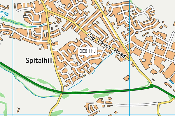DE6 1HJ map - OS VectorMap District (Ordnance Survey)
