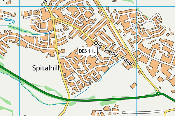DE6 1HL map - OS VectorMap District (Ordnance Survey)