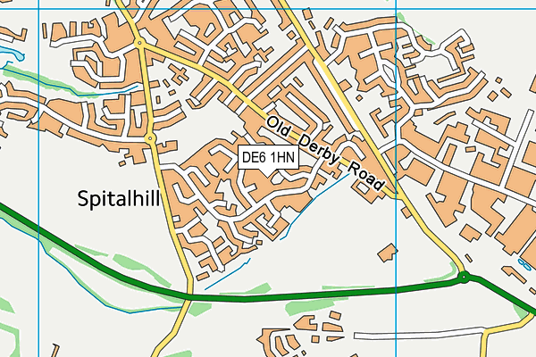 DE6 1HN map - OS VectorMap District (Ordnance Survey)