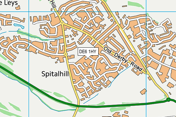 DE6 1HY map - OS VectorMap District (Ordnance Survey)