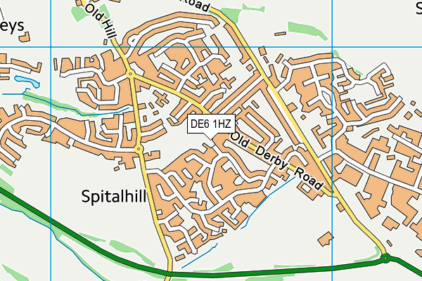 DE6 1HZ map - OS VectorMap District (Ordnance Survey)