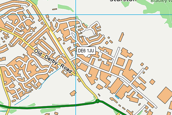 DE6 1JU map - OS VectorMap District (Ordnance Survey)