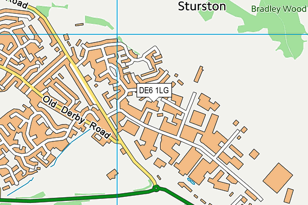 DE6 1LG map - OS VectorMap District (Ordnance Survey)