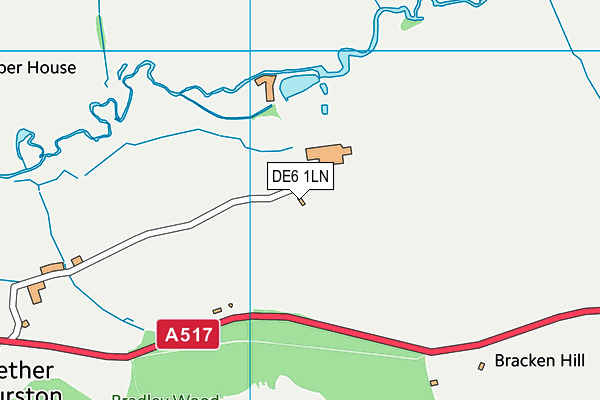 DE6 1LN map - OS VectorMap District (Ordnance Survey)